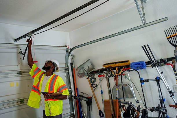 Professional Garage Door Panel Replacement technician working in Great Neck Gardens, NY